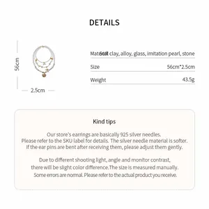 Detailed product info of starfish conch necklace including dimensions and materials.