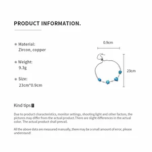 Détails du bracelet cœur en zircon vintage avec spécifications de taille et de poids