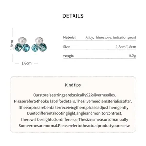 Detailed specifications of rhinestone pearl ear clips including size, weight and material