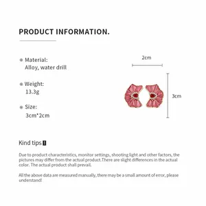 Especificaciones detalladas del producto para pendientes de flores plisadas rosas