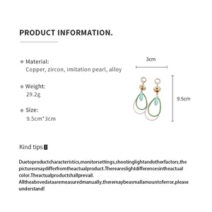 Spécifications détaillées et infos de taille pour boucles d'oreilles vintage zircon et perle