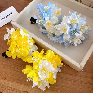 Bohemian Fabric Flower Hair Clip Sweet Floral Duckbill Clip Fresh Vacation Side Hair Pin For Women Girls Hair Accessories