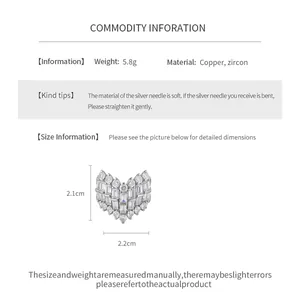 Detailed dimensions and material information for the zircon V-shape ring