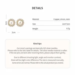 Detailed specifications of 18k gold plated zircon flower ball earrings with 2cm size