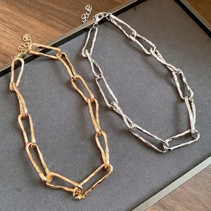 Collana Punk in Metallo con Catena Torta Girocollo con Maglie Lucide Statement per Donna Gioielli alla Moda Accessorio per Feste