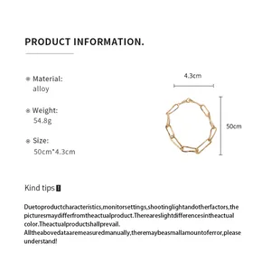 Scheda tecnica della collana a catena attorcigliata dorata con dettagli su materiale e peso