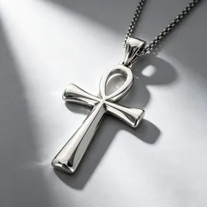 Collana con Pendente a Croce in Acciaio Inossidabile Vintage per Uomo Donna Ankh Drago Fenice Croce di Ferro Smalto Celtico