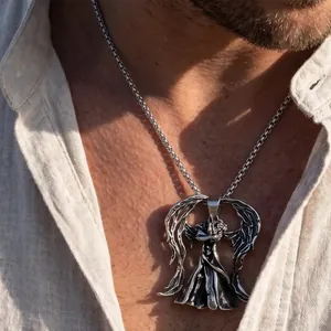 Πανκ γοτθικό μενταγιόν άγγελος σκελετός από ανοξείδωτο ατσάλι υψηλής ποιότητας