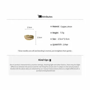 Detailed attributes of 14k gold plated zircon open ring with size and material info