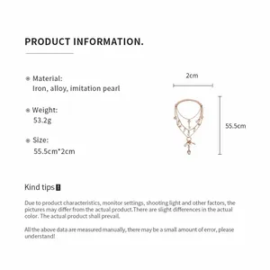 Detailed size and material specifications for vintage pearl heart key necklace