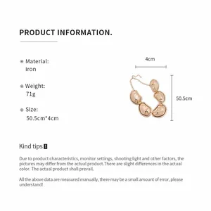 Detailed info for wrinkled oval metal link necklace showing dimensions and material specifications.