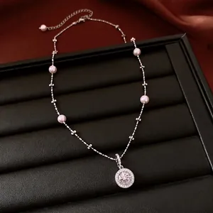 Vintage silver-plated star pendant necklace with elegant pearl accents for women
