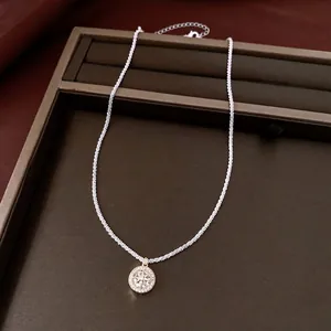 Vintage zircon star compass pendant necklace in luxury silver and gold finish for women