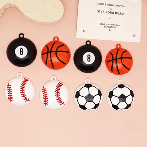 Colorful DIY sports ball charms including soccer, basketball, and baseball for jewelry making
