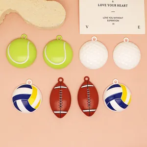 DIY sports ball alloy charms including tennis, golf, volleyball and football for jewelry