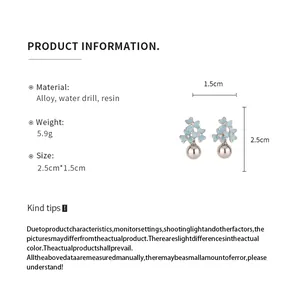 Boucles d'oreilles fleurs d'été en alliage et résine avec guide de taille et poids