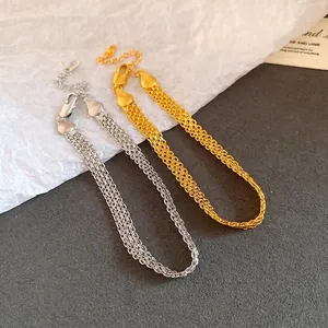 Chic European style multi-strand metal chain bracelets in gold and silver finish