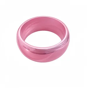Bracelet jonc en résine rose, large bracelet d'été avec finition brillante pour femme