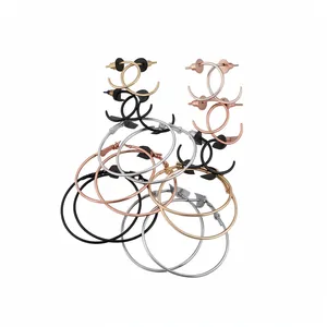 Set of 20 minimalist metal hoop earrings in assorted colors and sizes for women