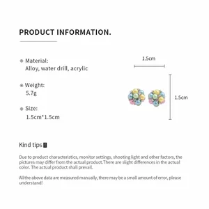 Infos détaillées sur les boucles d'oreilles perles pastel avec mesures de 1,5 cm.