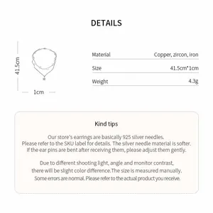 Detailed specifications for double-layer star pendant necklace made of copper and zircon