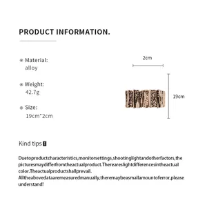 Product specification detail for vintage irregular geometric metal bracelet.