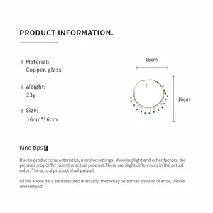 Detailed specifications of vintage lace fringe choker with 16cm diameter and copper material.