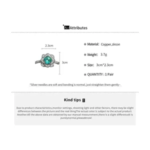 Detailed product attributes and dimensions for the elegant zircon flower ring accessory
