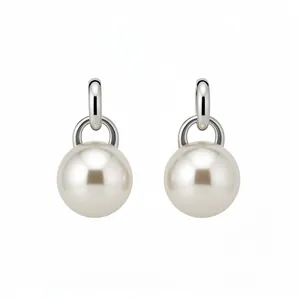 Eleganti orecchini con perle in argento S925 dal design minimalista stile francese