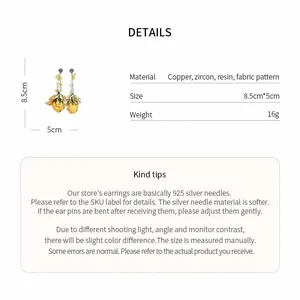 Detailed product specifications and material info for floral drop silver earrings
