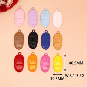 Set of colorful candy-colored doll shoe alloy charms with 40.5mm x 19.5mm measurements