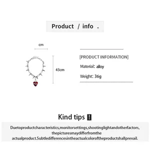 Specifiche del prodotto per collana a catena con punte e pendente a cuore rosso