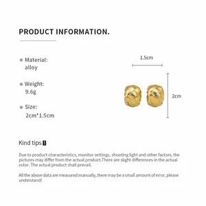 Détails du produit pour boucles d'oreilles créoles tressées rétro en alliage, 2x1,5cm.