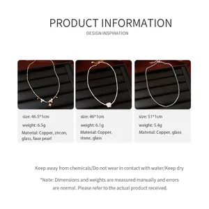 Product specification details for handmade beaded necklaces with zircon and stone