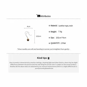 Product parameter detail showing material and size for Bohemian style earrings