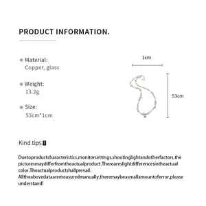 Product specification details for elegant pearl crystal beaded clavicle necklace