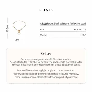 Detail page of luxury pearl necklace showing specifications and dimensions