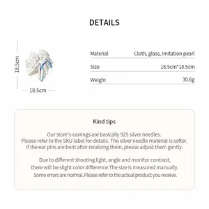 Product details and specifications for the elegant bow pearl hair scrunchie accessory