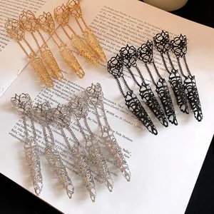 Gothic Hollow Out Finger Armor Ring Set Iron Metal Punk Hip Hop Joint Finger Cover Ring Jewelry For Women Party