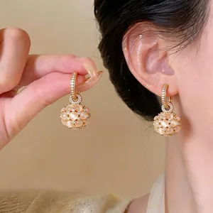 Orecchini Pendenti in Pietra Occhio di Gatto Placcati Oro 18K Orecchini a Cerchio Huggie Delicati per Gioielli alla Moda da Donna