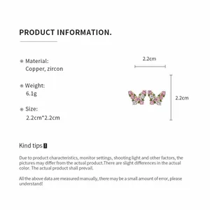 Detailed specifications for these elegant butterfly zircon stud earrings for women.
