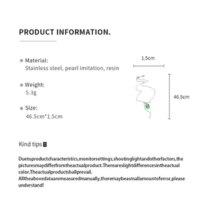 Detailed info for stainless steel necklace with resin grape charm and pearl imitation