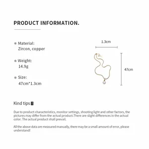 Product specifications for zircon round pendant necklace with material and size details