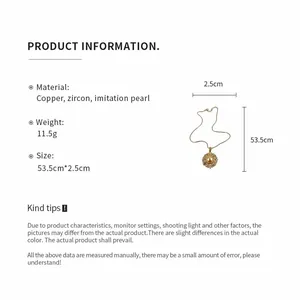 Detailed product specifications for vintage imitation pearl necklace with 53.5cm length