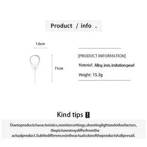 Detailed measurements of multi-layer shell flower and pearl necklace for beach style.