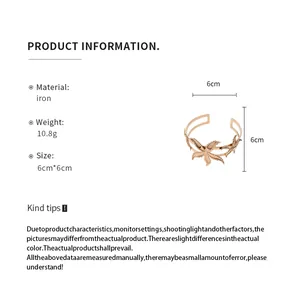 Detalles del producto con especificaciones para el brazalete de metal con encaje y dimensiones