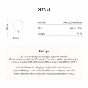 Macro view of grape cluster necklace with product specifications and dimensions