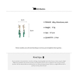 Detail specifications for Chinese style resin bamboo tassel earrings with 6cm length