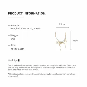 Detailed product specifications for pearl bead chain heart pendant necklace in English