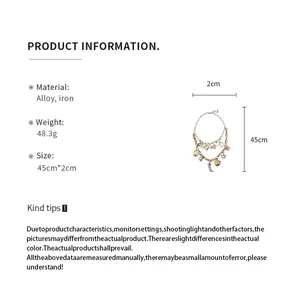 Detail showing precise measurements and material of double-layer heart pendant necklace
